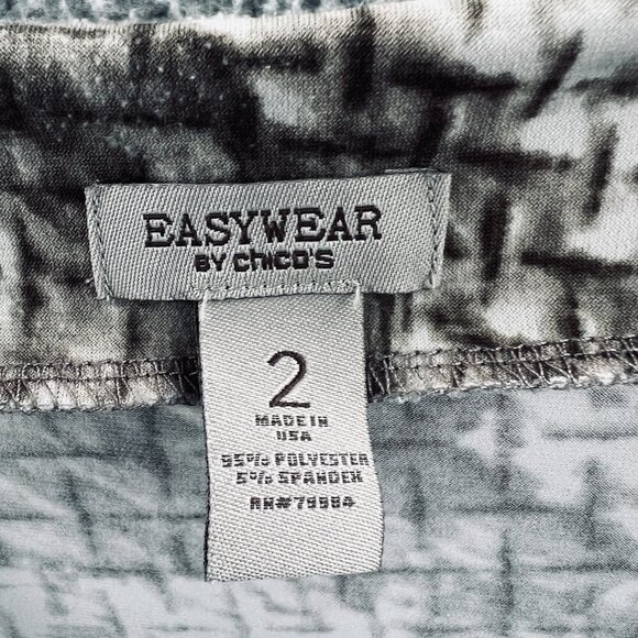 Easywear Chicos Womens Top 2 Large‎ Brown Tan Long Sleeve Pullover Shirt Stretch - Picture 3 of 8